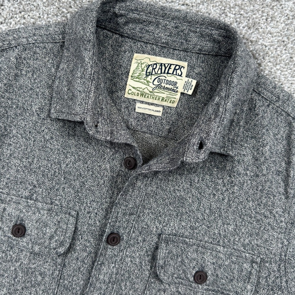 Grayers Shirt Jacket Mens M Glacier Gray 100% Cotton Heavyweight Shacket